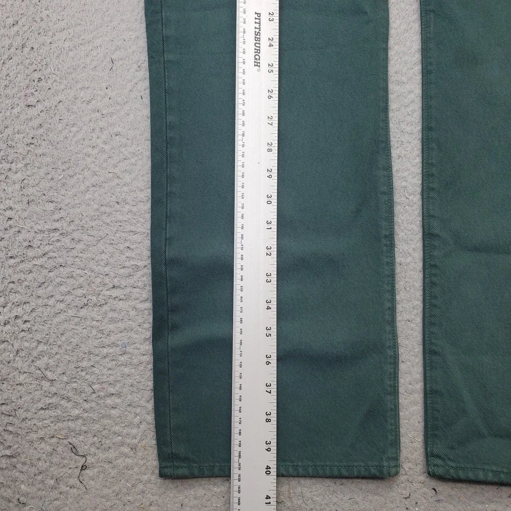 Levi's Straight Jeans Mens 36x30 Green Relaxed Fit Through The Thigh Button Fly